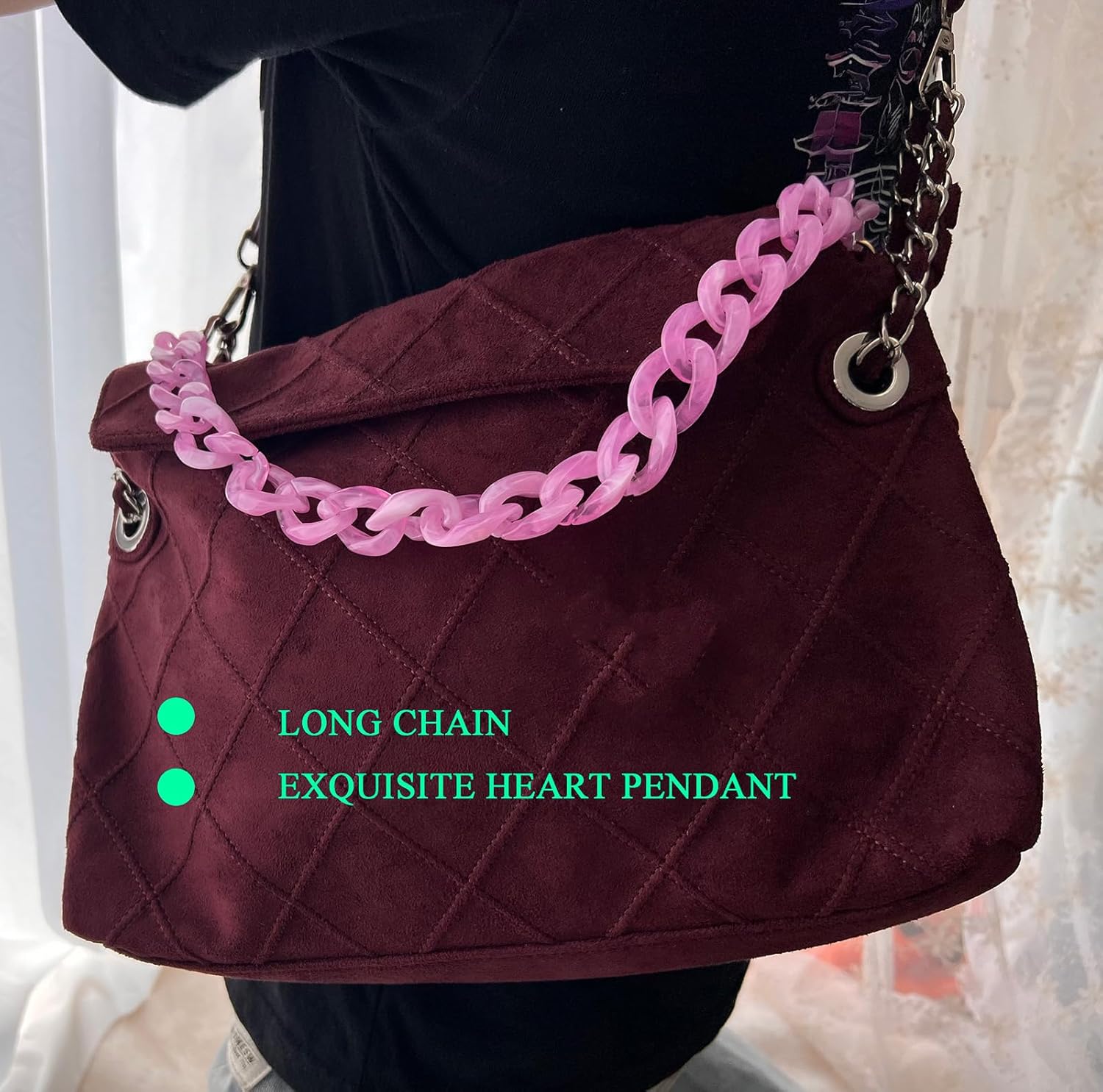 Acrylic Resin Chain Purse Strap 23.6IN Purse Transparent Chain DIY BagChain Gift for Office,Travel & DIY Creator - Image 7