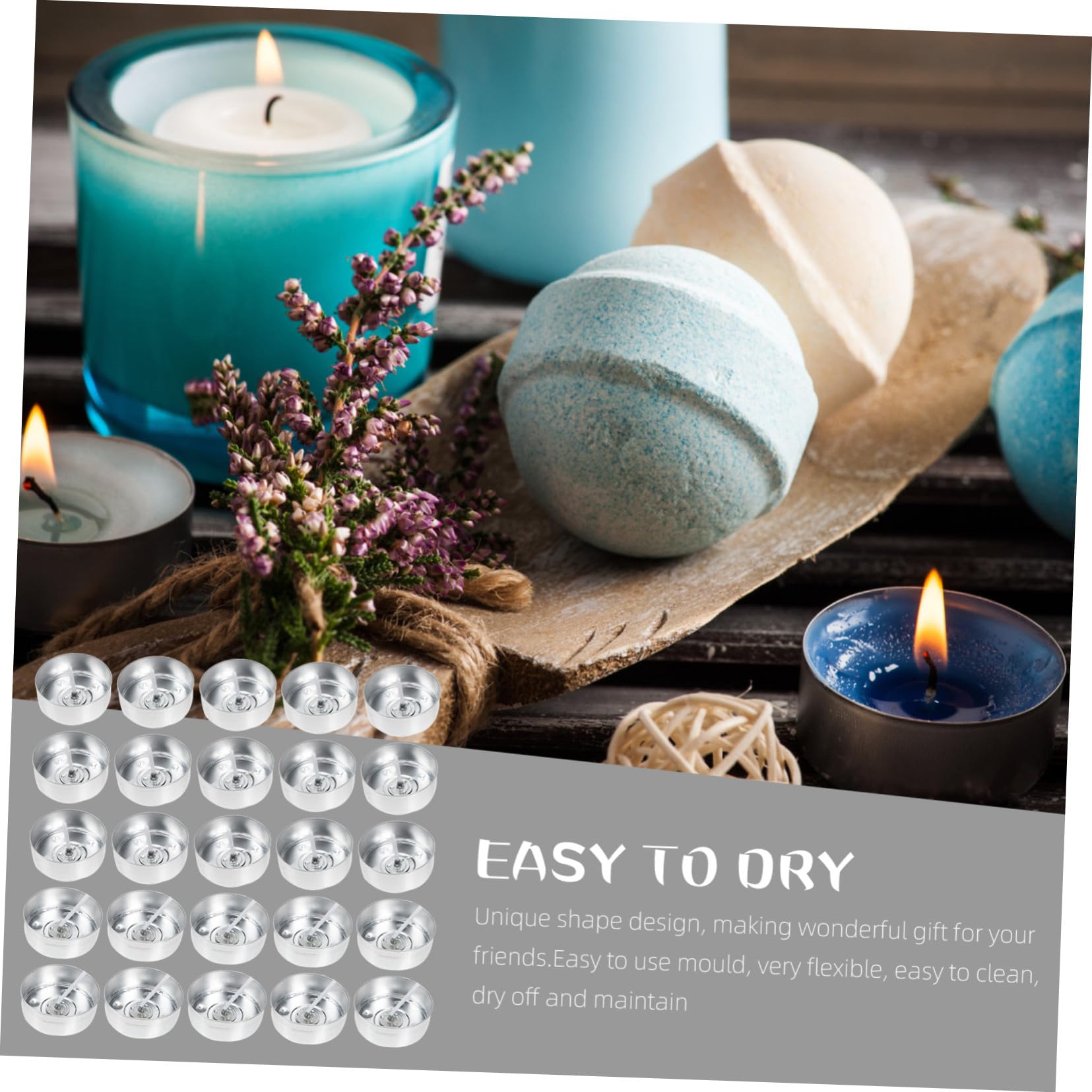 Gatuida Juegos de Moldes Redondos de Aluminio Fáciles de Limpiar y Usar para Velas 200 para Manualidades DIY y Velas Aromáticas