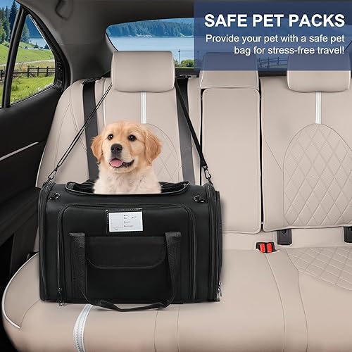 Vista 7 de Transportador suave para perros y gatos, aprobado por aerolíneas, para perros pequeños, lavable, transportador de viaje para gatos grandes