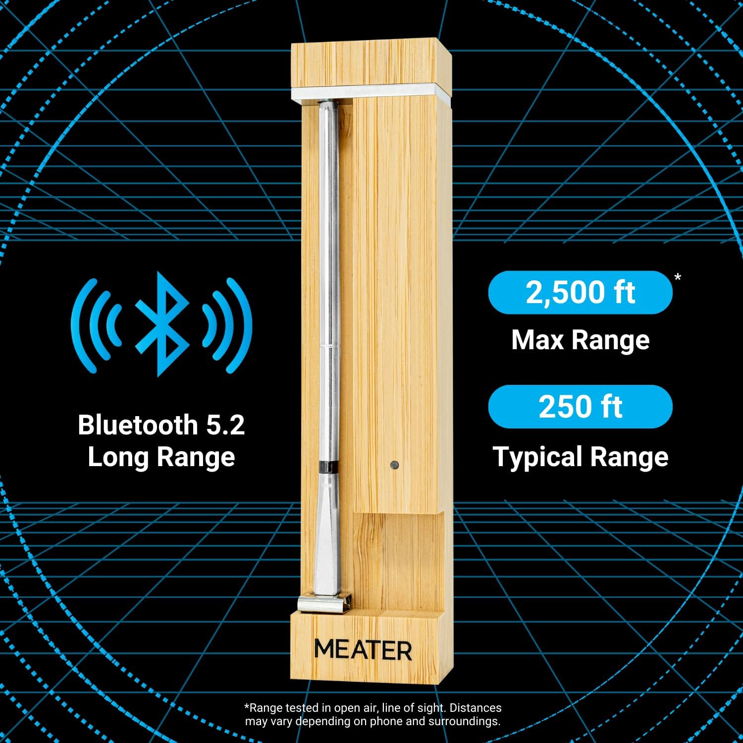 MEATER Pro: Termometro digitale wireless Bluetooth intelligente | Resistenza al calore di 537,8 °C | Lungo raggio | Precisione certificata | BBQ, forno, grill, affumicatore, friggitrice ad aria,