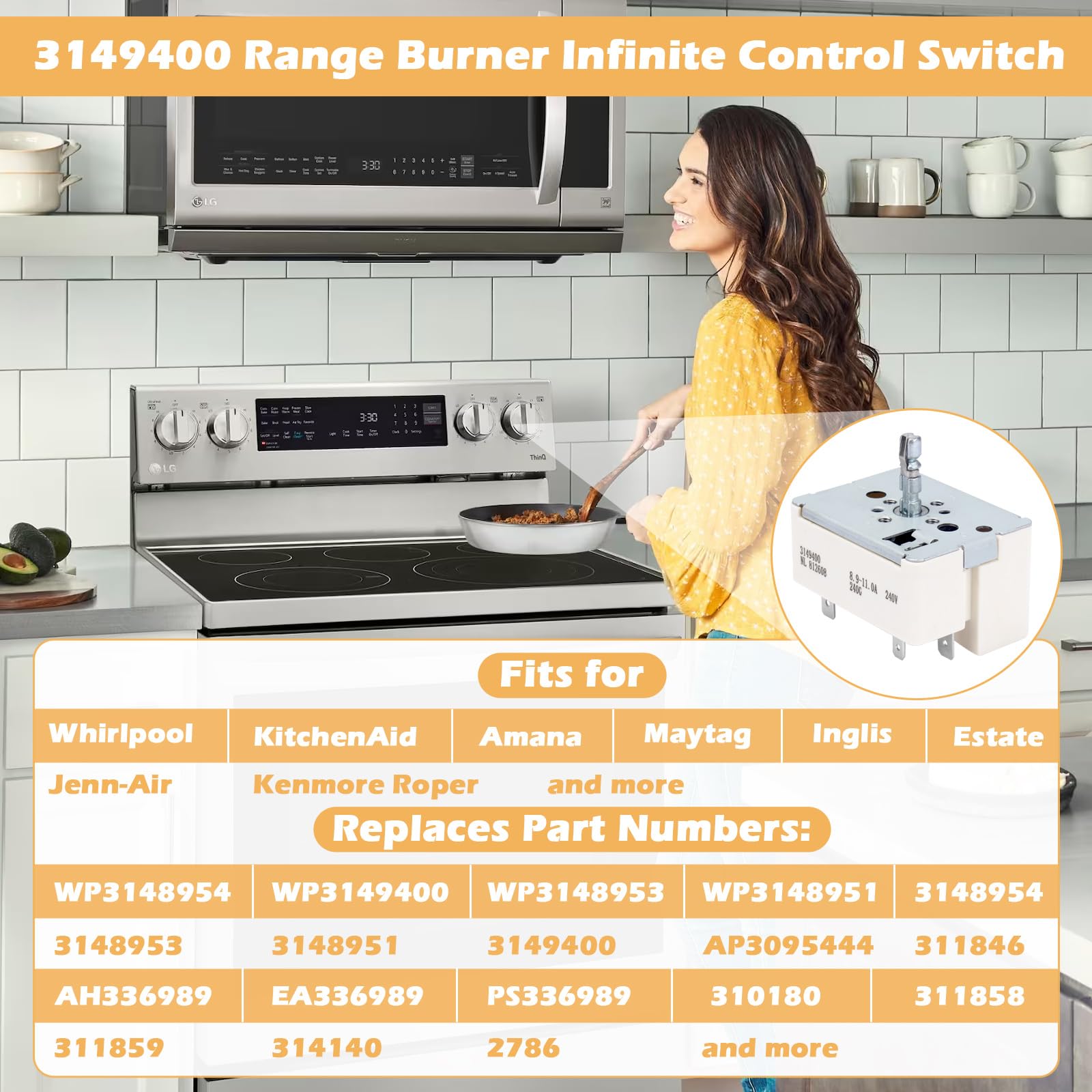Interruttore A Piastra Whirlpool Originale WP3148952 – Ricambio Forno/Piano Cottura