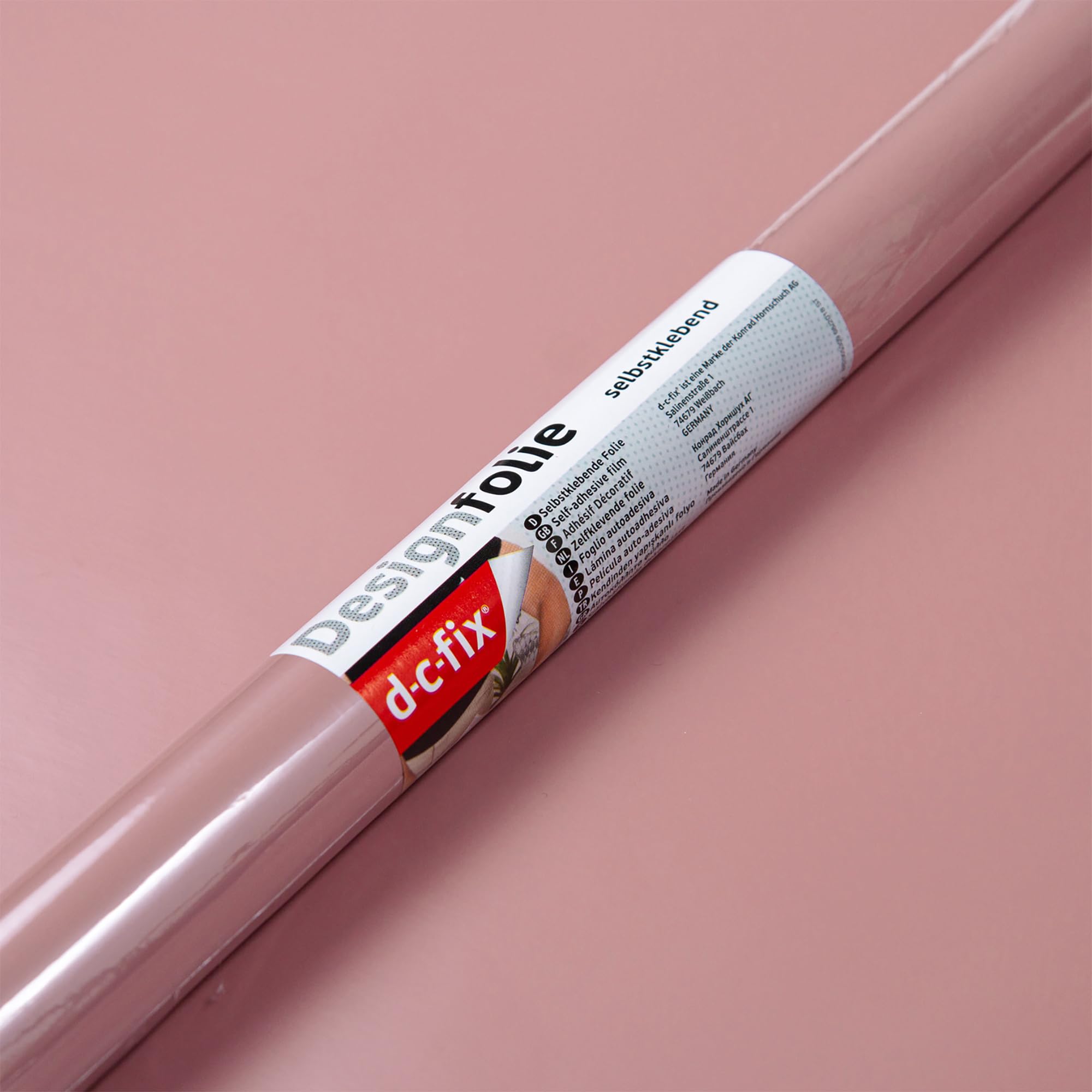Vinyl Warehouse 10m x 67.5cm d-c-fix Matt Ash Rose Pink Sticky Back Vinyl Furniture Wrap 200-8070