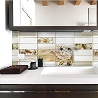 Vista 2 de Dundee Deco Panel de pared 3D de PVC con perlas de imitación blancas, 3.2 pies x 1.6 pies (37.8 in x 18.9 in), decoración de paneles de pared