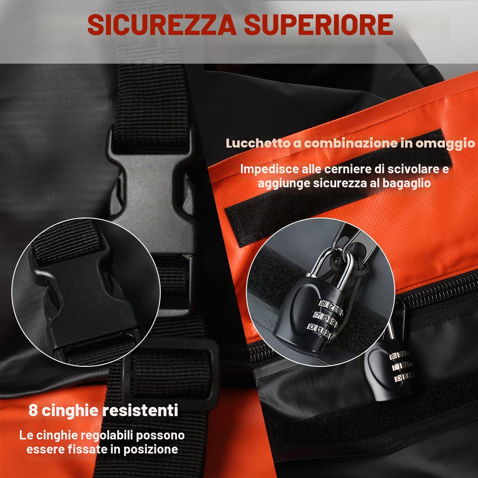 Box da Tetto per Auto 21 Piedi Cubi Pieghevole Impermeabile 840D Borsa da Tetto Box da Tetto Portatile Box da Tetto Valigia per Veicoli con/senza Portapacchi Trasporto Bagagli