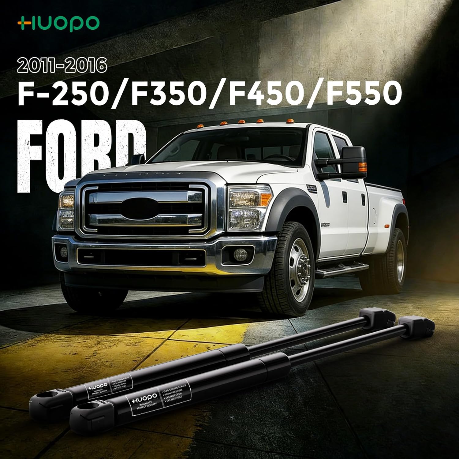HUOPO Front Hood Struts for Ford F250 F350 F450 F550 Super Duty 2011-2016, Hood Shock Accessories Lift Support Replacement Fit F-250 F-350 F-450 F-550 Hood-Right & Left Side, 2 Pack