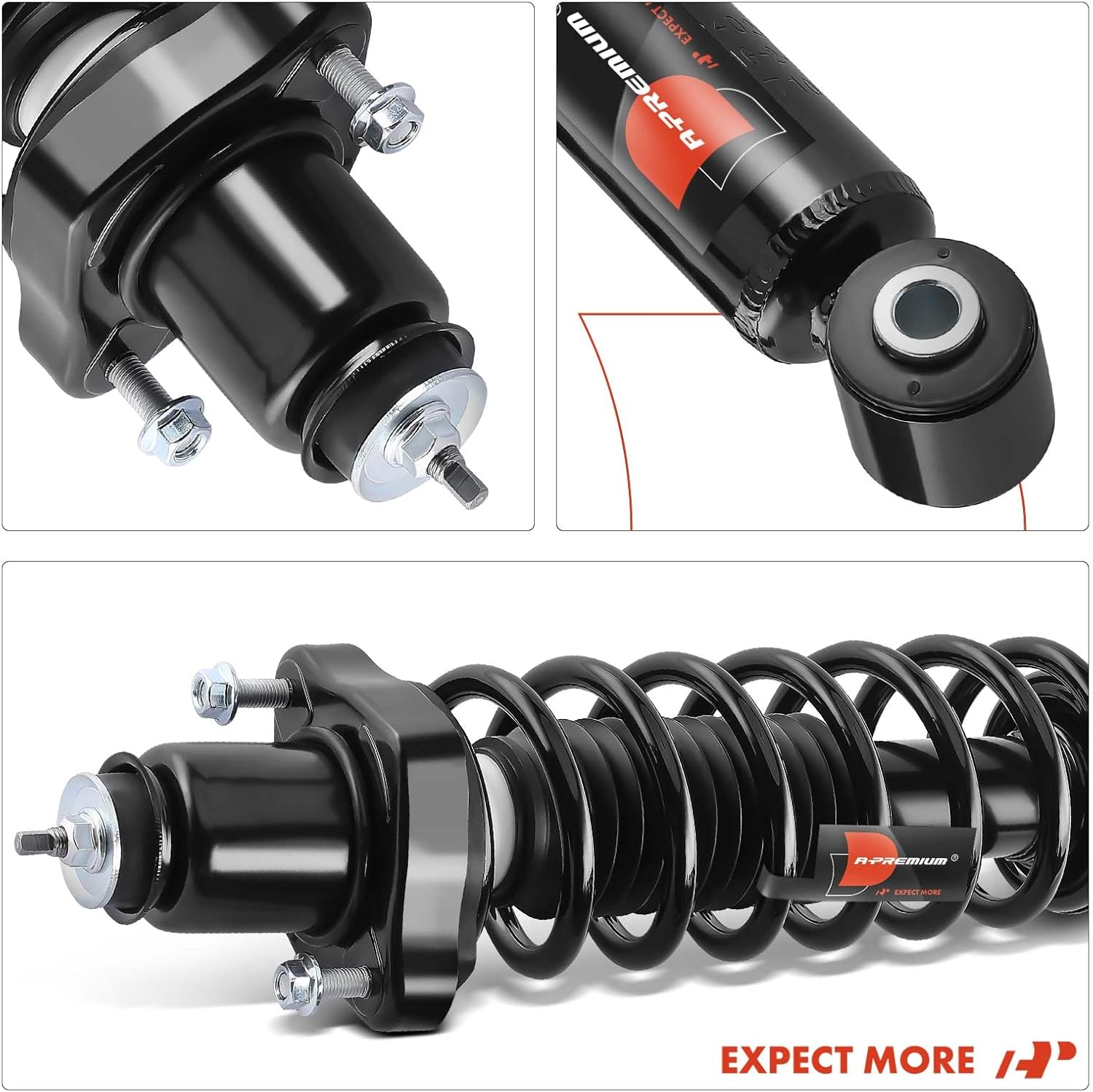A-Premium Rear Struts Compatible with [FWD] Jeep Compass 2007-2010, Patriot 2007-2010 & Dodge Caliber 2007-2012 - 2x Replacement Suspension Complete Strut Assembly Shock with Coil Spring