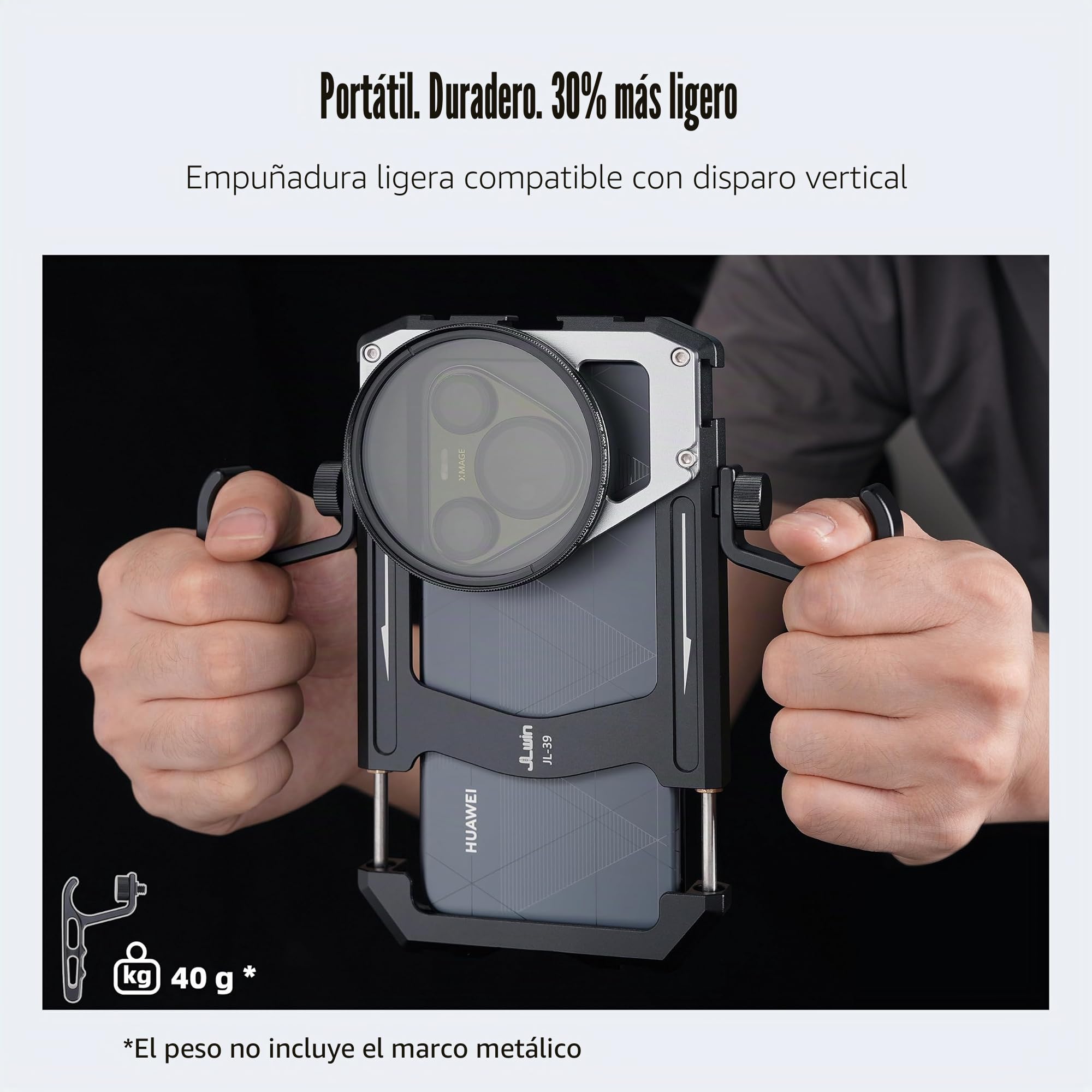 Estabilizador universal Fotga para smartphone con asas y filtro ND variable 67mm ND2-ND400 para iPhone Samsung Vlog Live Stream Grabación de vídeo