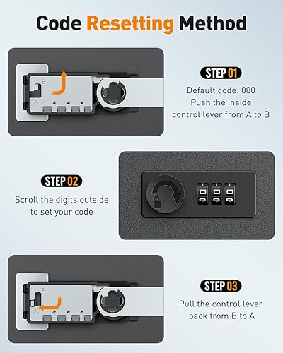 Miniatura 3 de Uniclife Buzón de montaje en pared para exterior, buzón de bloqueo grande con cerradura de combinación, buzón de seguridad para casa, caja de