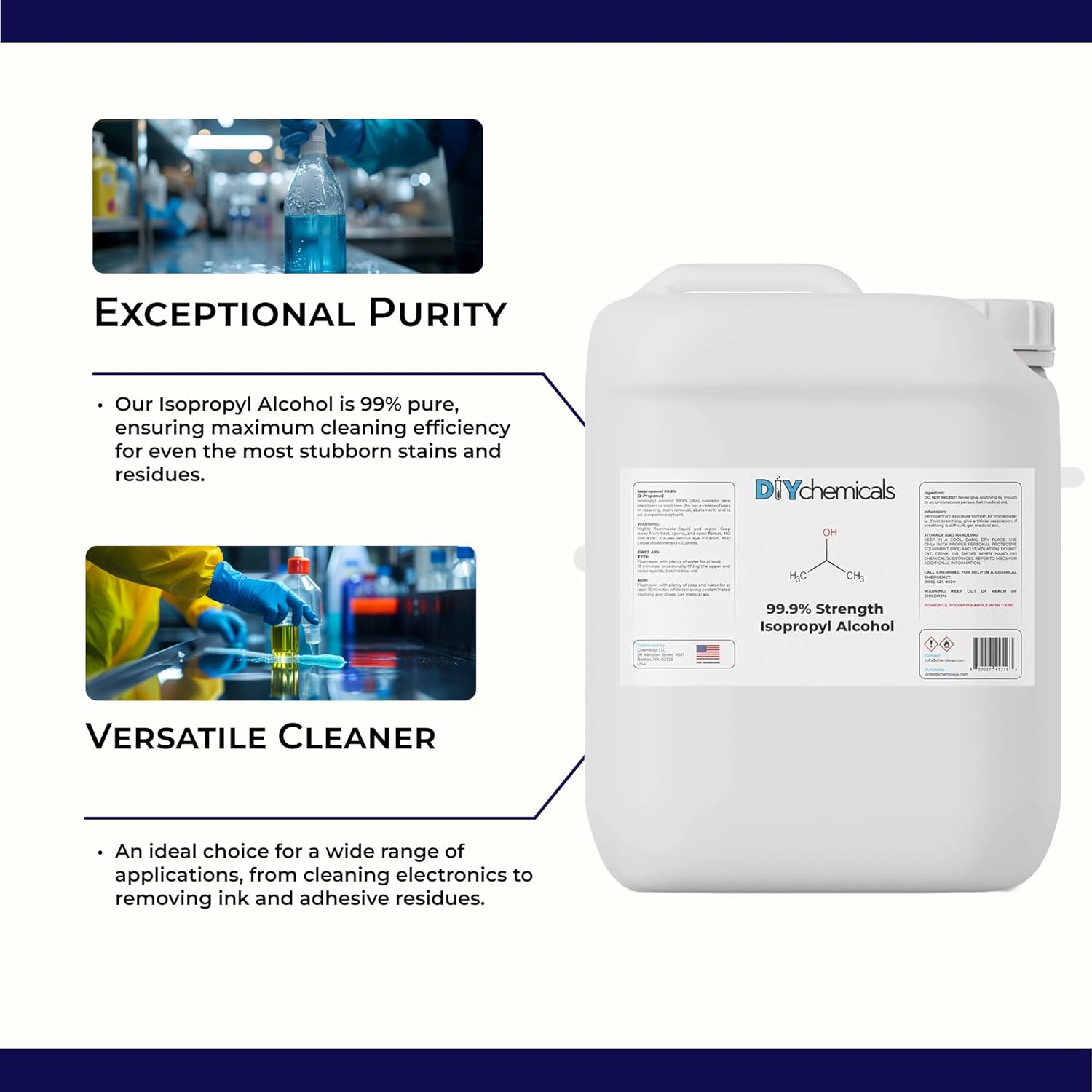 DIY Chemicals 99.9% Pure Isopropyl Alcohol – Industrial Grade IPA for Cleaning – Made in USA, 330 Gallon Tote (42,240 Fl Oz)