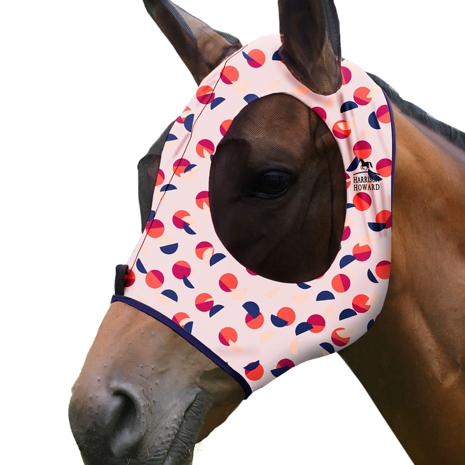 Harrison Howard Super Comfort Stretchy Fly Mask Large Eye Space with UV Protection Soft on Skin with Breathability- Azure Blue M — view 31