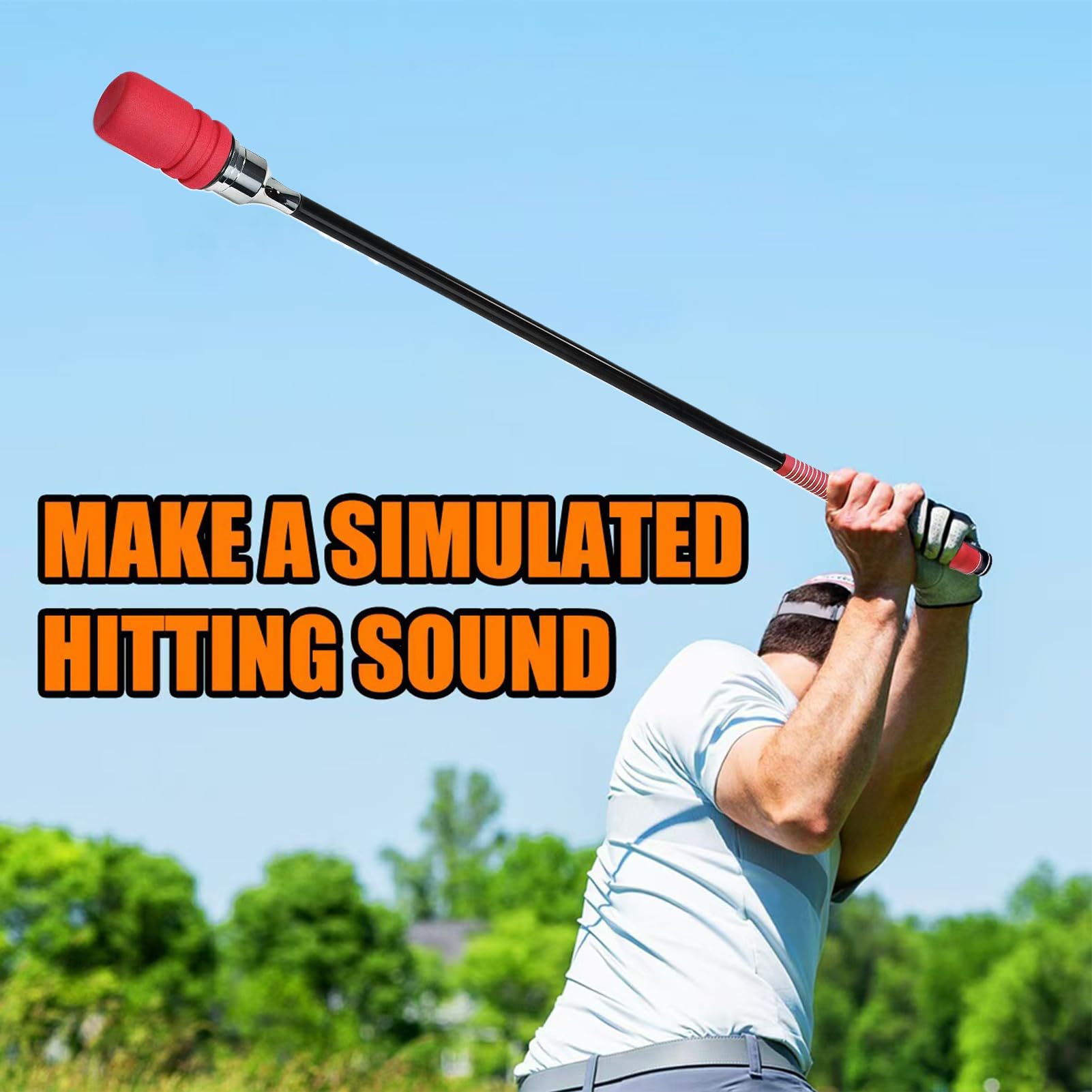 Generisch Asta per esercizi per la correzione del swing da golf, portatile, correzione della posizione della mano con segnale, per interni ed esterni, giardino, palestra