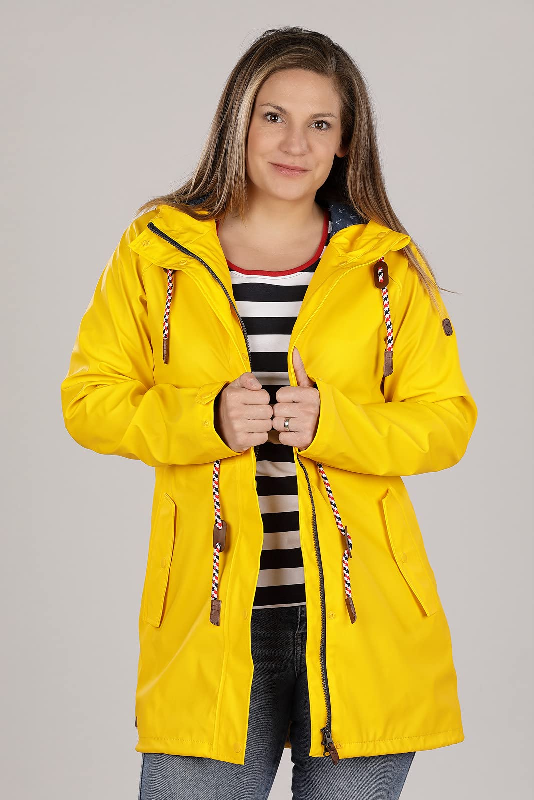 Friesennerz Damen Regenjacke 'Oh! Nass'is!' II mit Innenfutter - Regenmantel Outdoorjacke Regenparka wasserdicht modisch tailliert