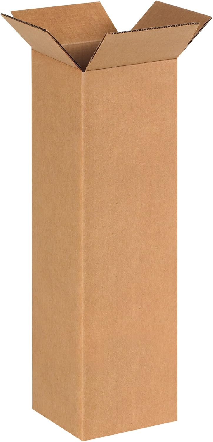 PARTNERS BRAND 6x6x20 Tall Corrugated Boxes, Tall, 6L x 6W x 20H, Pack of 25 | Shipping, Packaging, Moving, Storage Box for Home or Business, Strong Wholesale Bulk Boxes