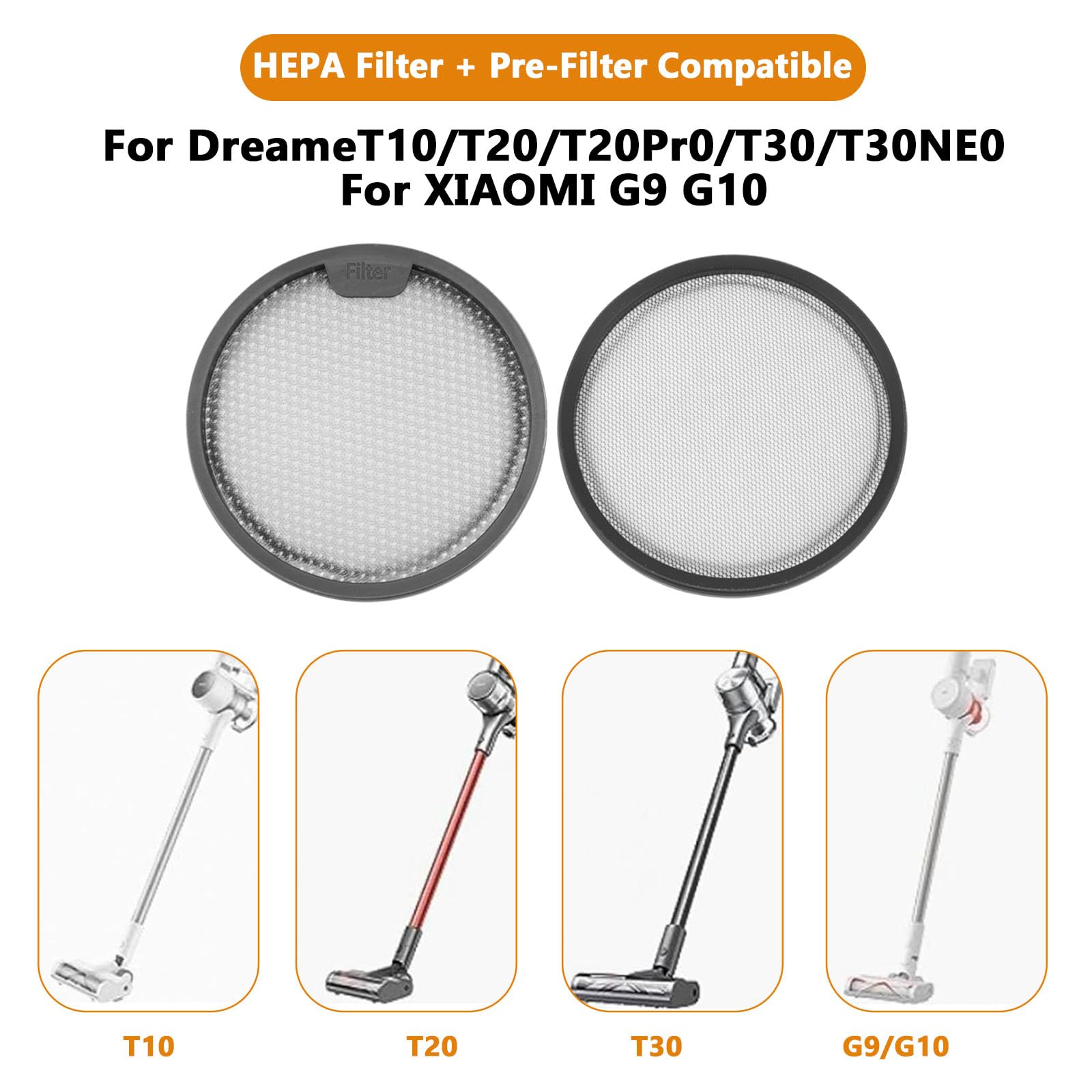 Kit de Filtre Accessoires pour Xiaomi Mi Vacuum Cleaner G10Plus/G10