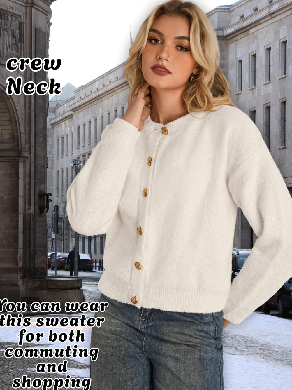 Chunky Knit Cardigan,Button Sweater Jacket for Women,Fall Trendy Cozy Cardigans - Image 7