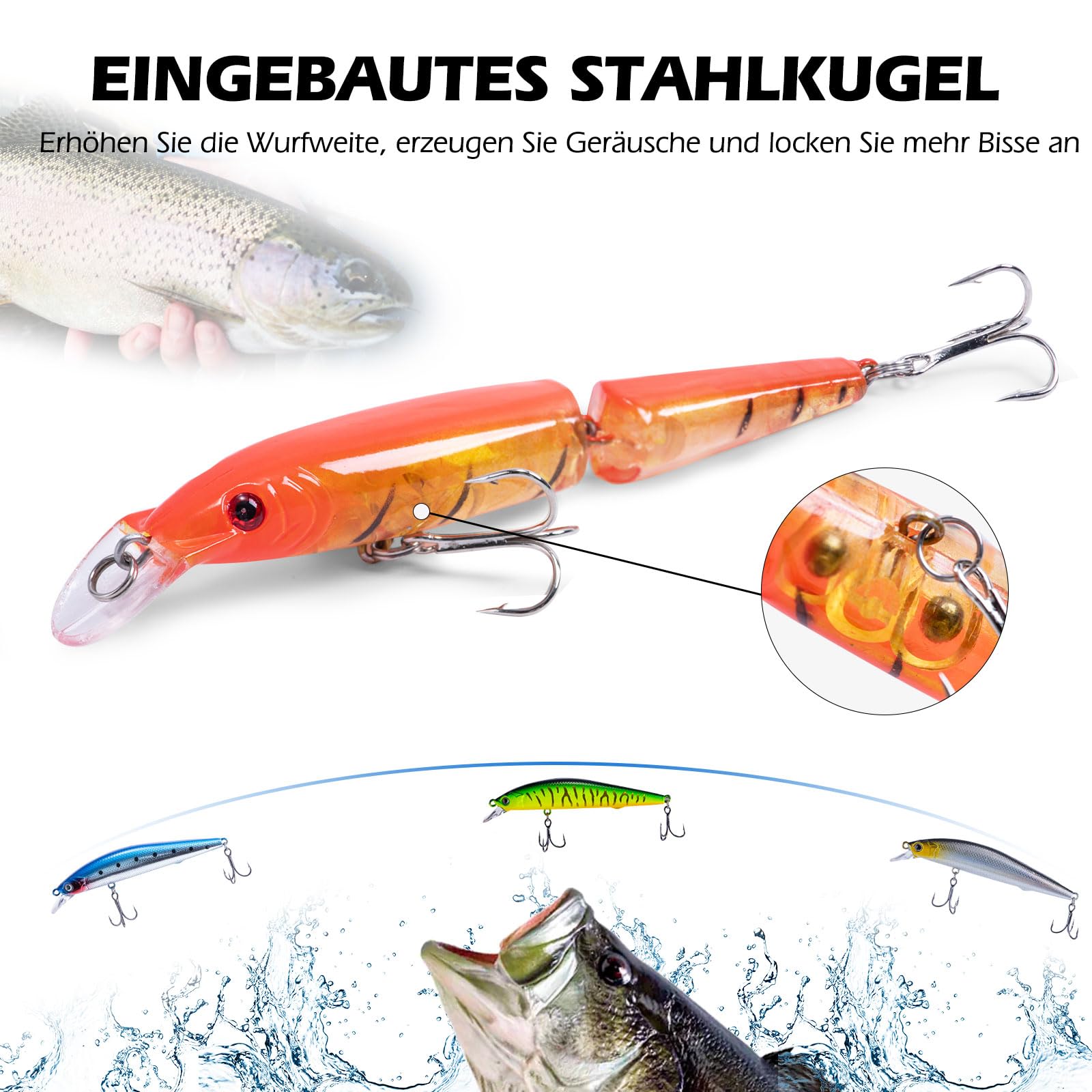 ODS Wobbler Köder Set – 3-teilig, 95 Mm, 17,6 G, Für Hecht & Zander