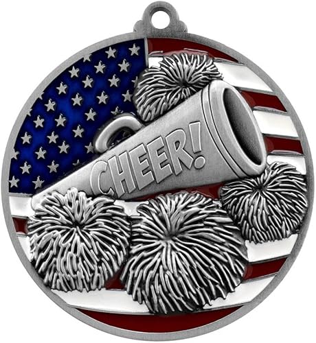 Miniatura 3 de Decade Awards Medalla grabada patriótica Cheer - Medalla de espíritu de 2.75 pulgadas de ancho con estrellas y rayas de la bandera estadounidense