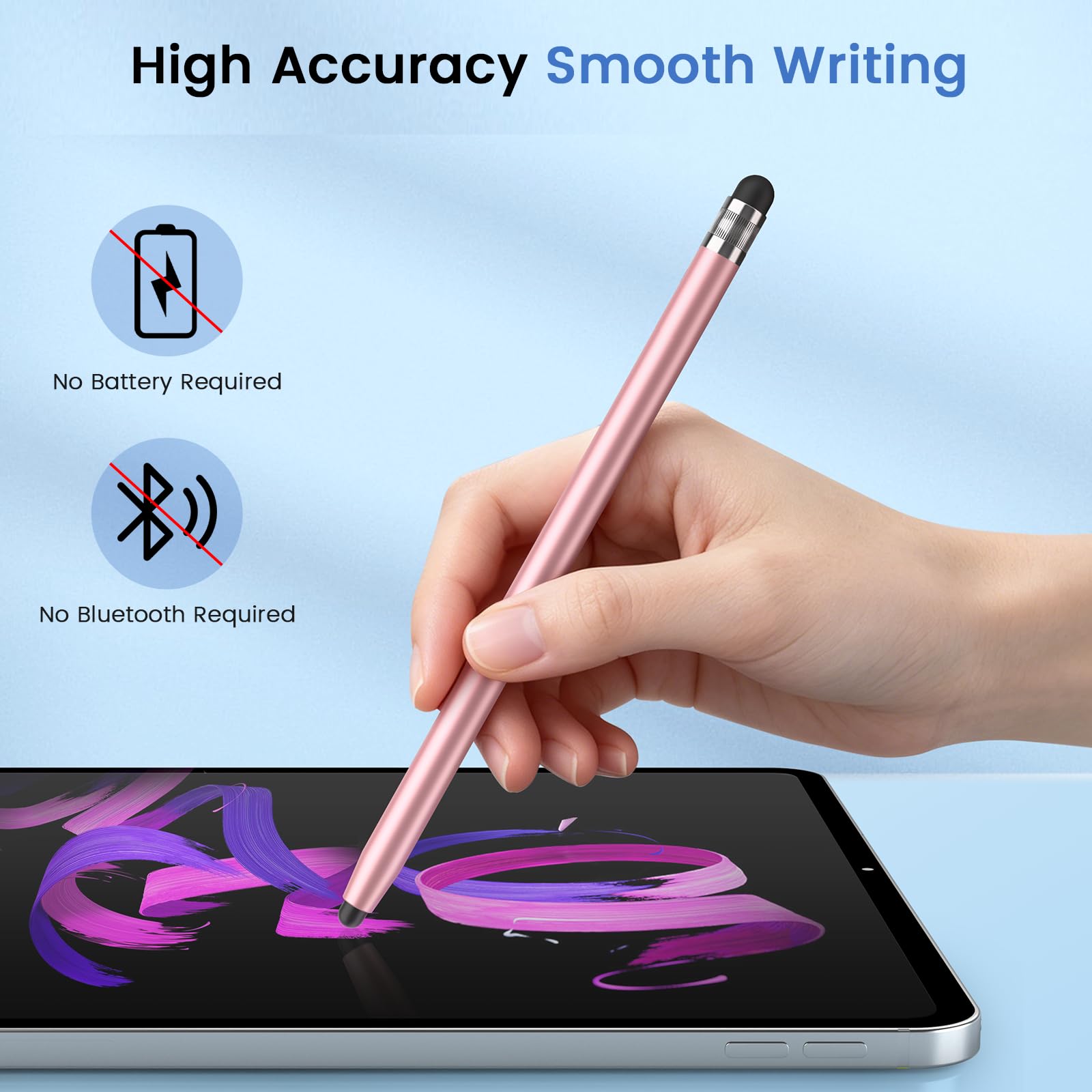 10 x Universal-Stylus, Eingabestift für Touchscreen, 2-in-1 hohe Präzision und Empfindlichkeit, Stylus-Stifte für iPhone/Android/iPad/Samsung/Smartphone und Tablets, mit 20 austauschbaren Gummispitzen