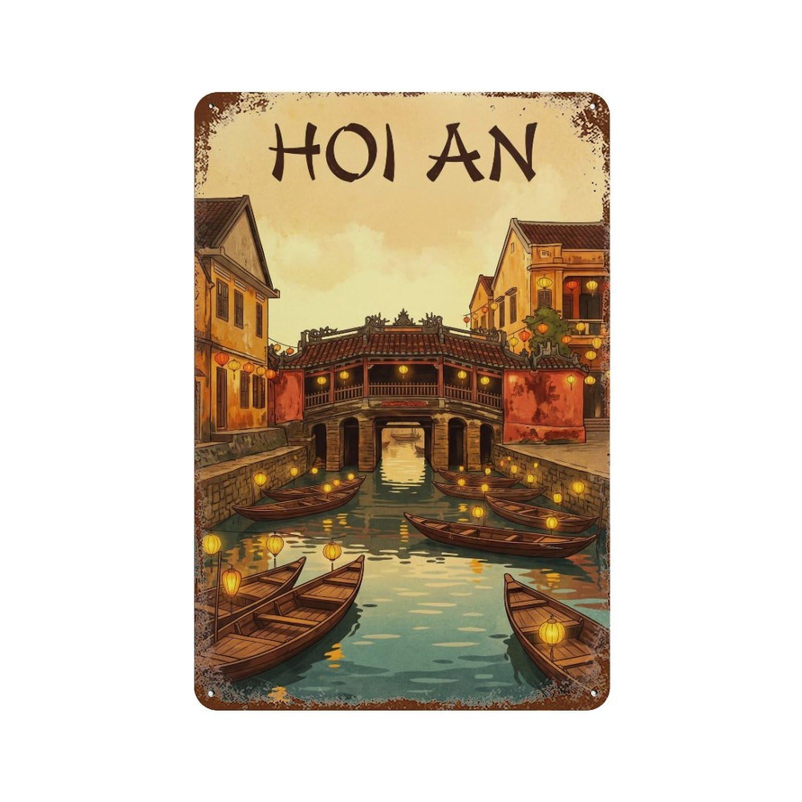 Metal Tin Sign Retro Vietnam Hoi An Travel
