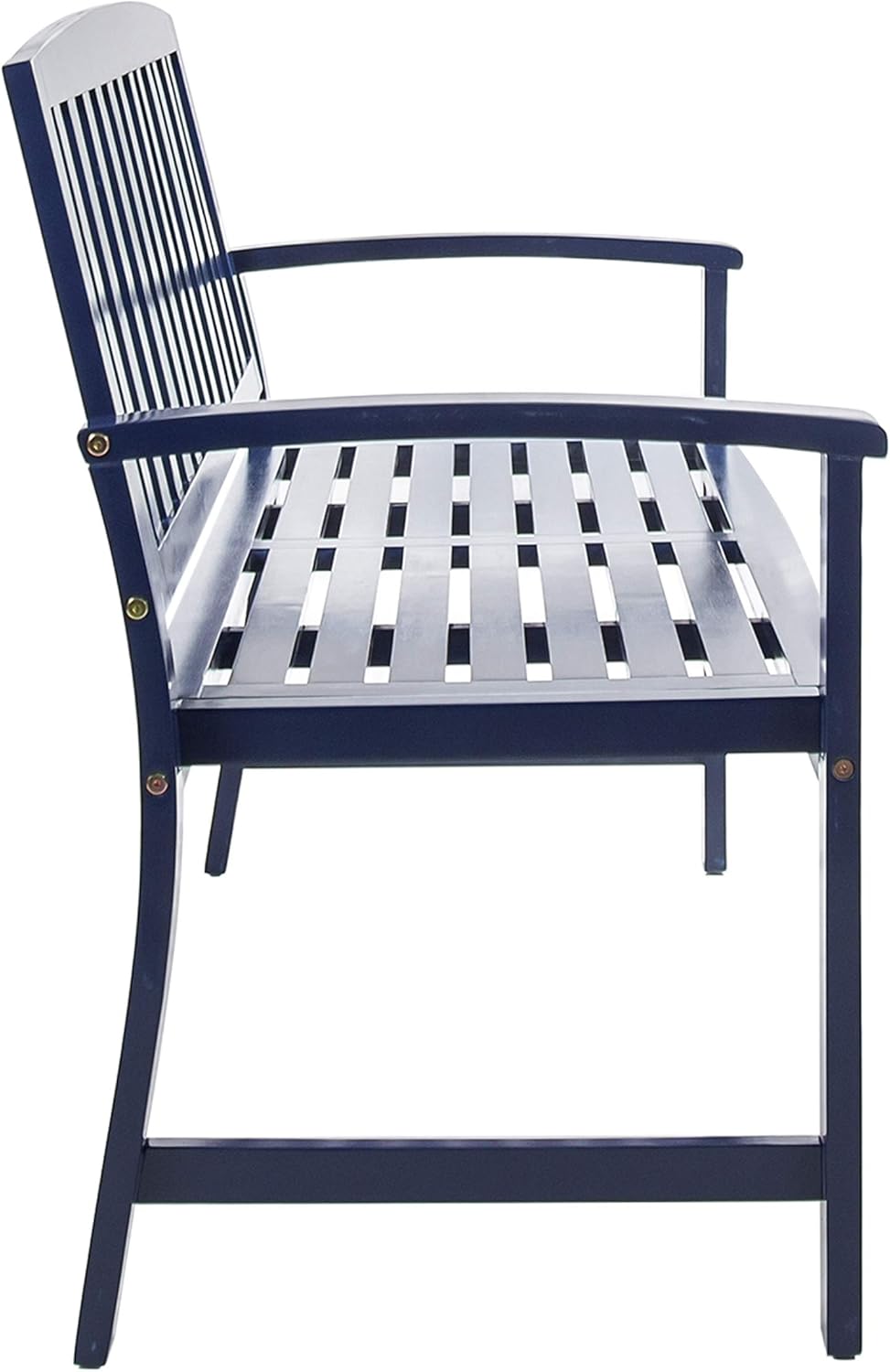 Christopher Knight Home Loja Outdoor Acacia Wood Bench, Pu Navy Blue