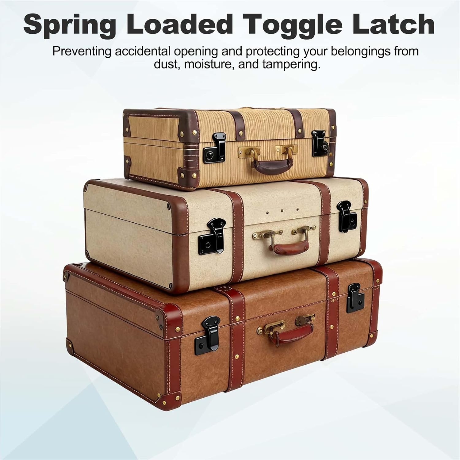 PATIKIL 4Pcs Spring Loaded Toggle Latch, (4.17" x 1.57", Black) Heavy Duty Alloy Steel Clasp Buckle Latch with Screws, Suit for Tool Box/Wooden Case/Aviation Case