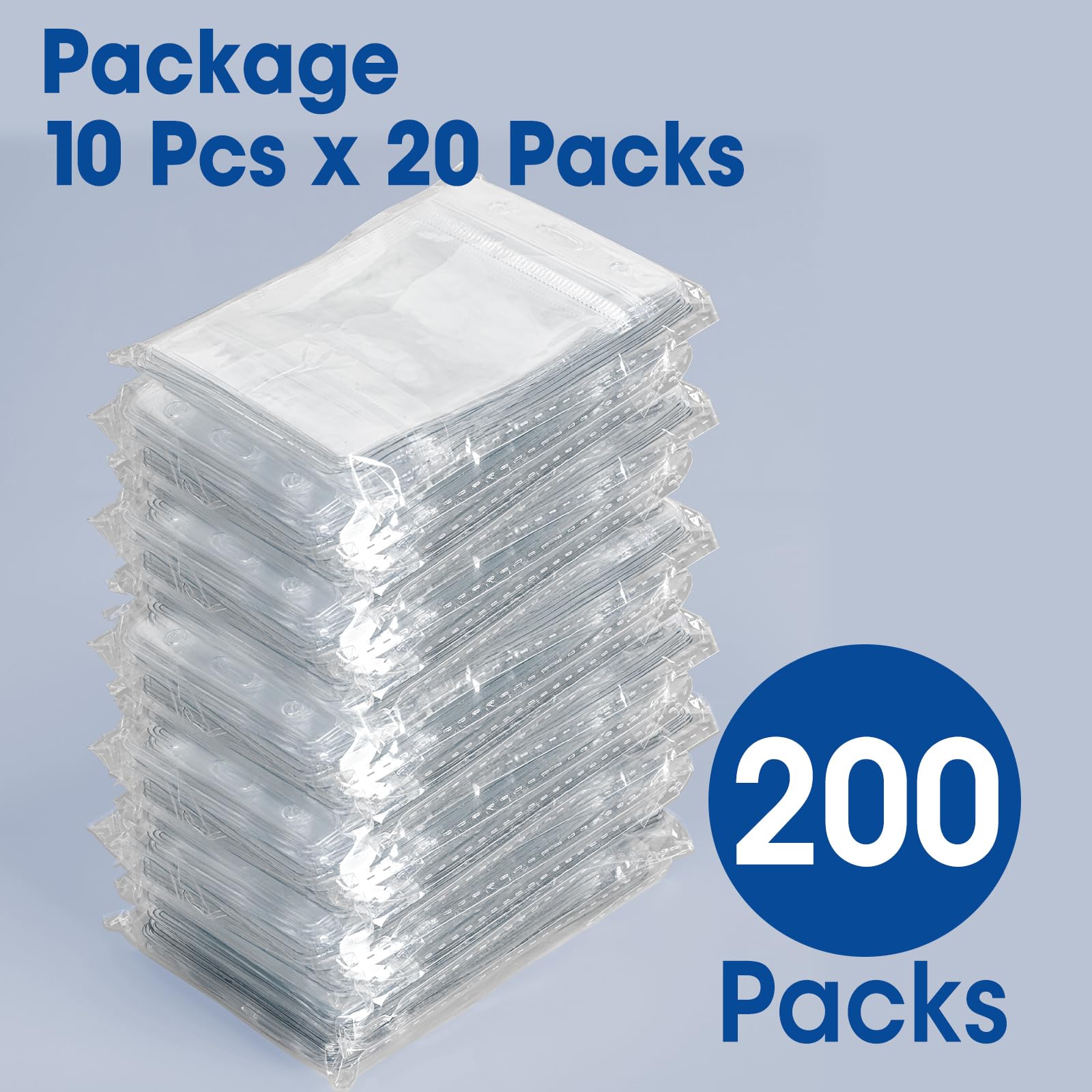 Confezione da 200 etichette verticali in plastica trasparente, porta badge identificativo, adatto per uffici, scuole, conferenze, ecc