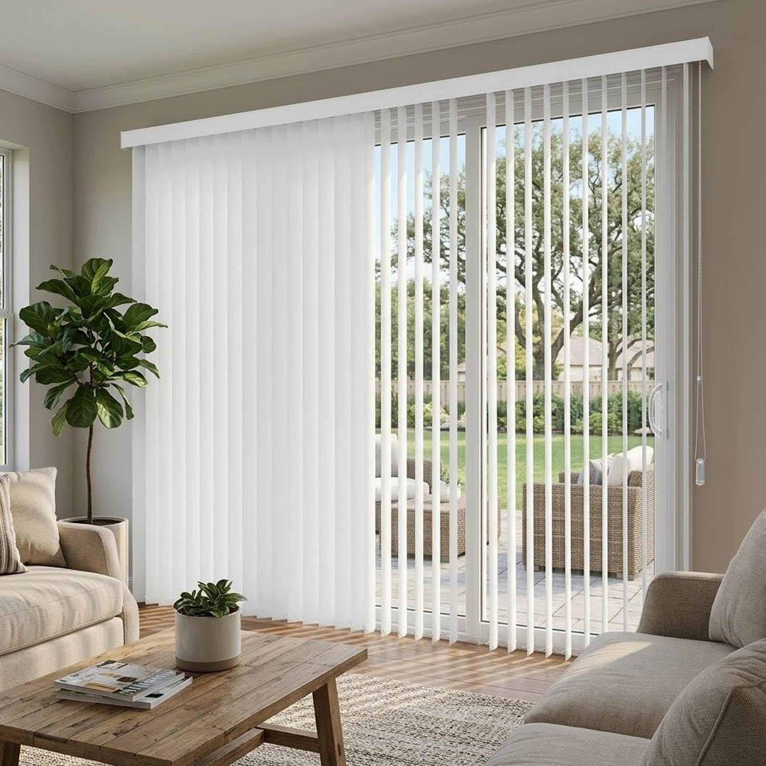 Lamellenvorhang Komplettset Ventanara Vertikaljalousie Montagematerial Weiß Tageslicht 50 80 100 120 150 180 240 300cm Schiebevorhang | Ideal Als Raumteiler & Für Große Glasflächen(90W x 220H cm)