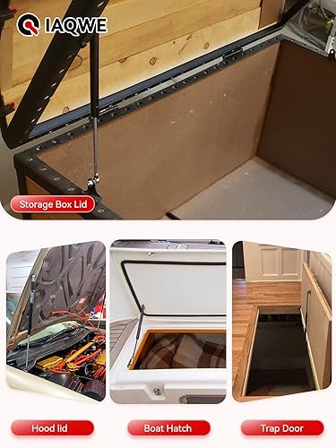 Miniatura 7 de IAQWE Soportes de resorte de gas de 15 pulgadas, 10 libras45 N para caja de herramientas, tapa, gabinete de TV, cubierta de toldo, tapa de