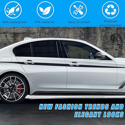 Miniatura 10 de Calcomanías de fibra de carbono, 8 protectores de manija de puerta, impermeables, antiarañazos, ajuste universal para la mayoría de los automóviles