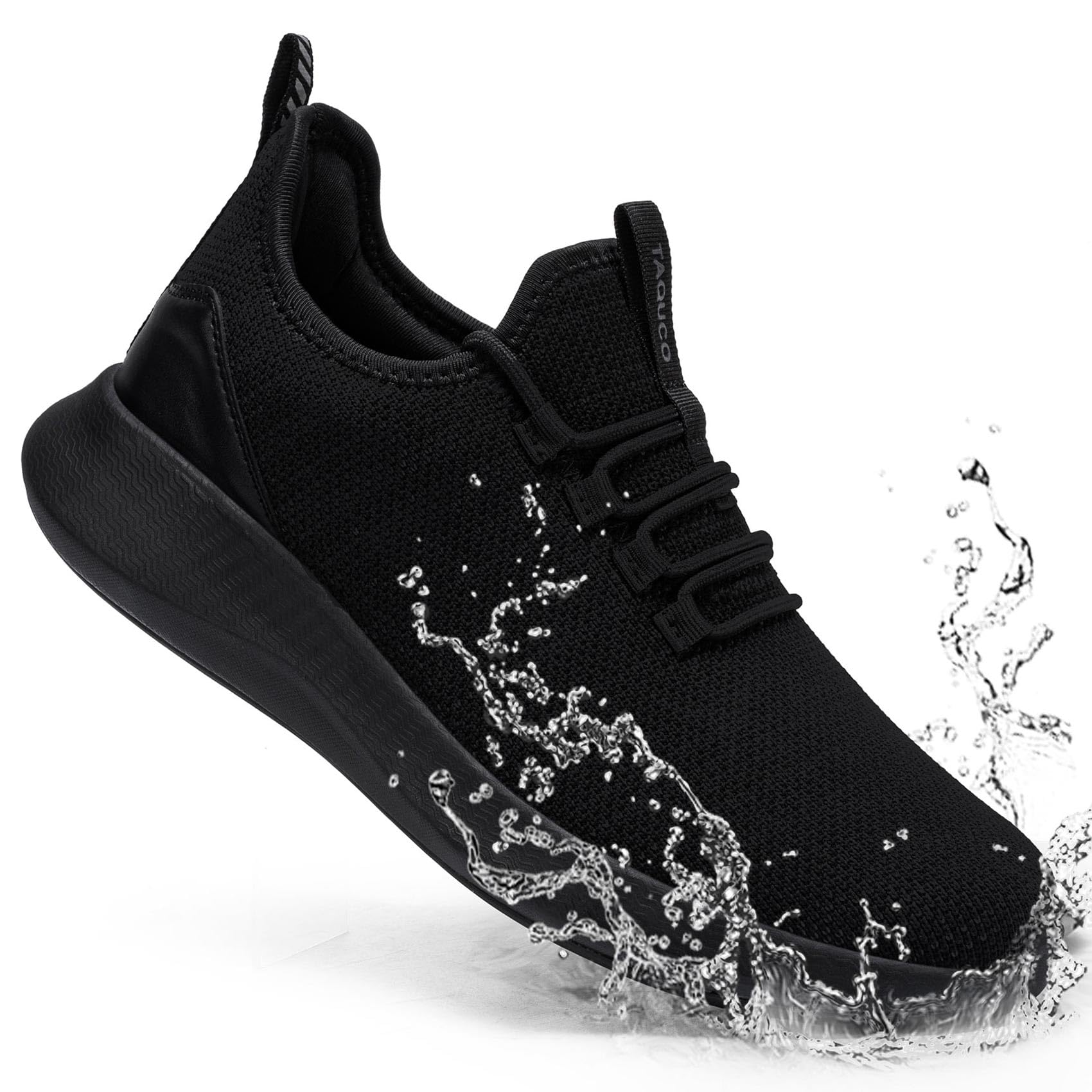 Non Slip Work Shoes for Mens Slip On Sneakers, Black US 6.5-13