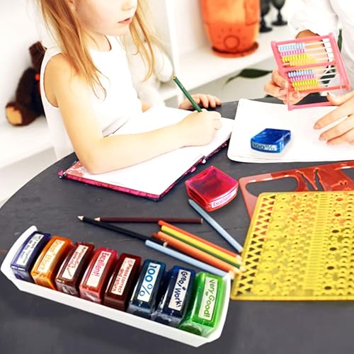 Miniatura 7 de Sellos para profesores para el aula de calificación, juego de sellos autoentintables para profesores con 8 piezas