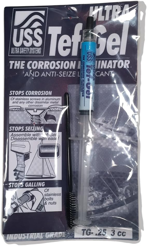 Original ULTRA Tef-Gel® - 3cc Tube - Stops Salt Water Corrosion on All Metals, Works in Fresh Water Too. Waterproof: Replaces Petroleum greases That wash Away. Replaces Silicone to lubricate