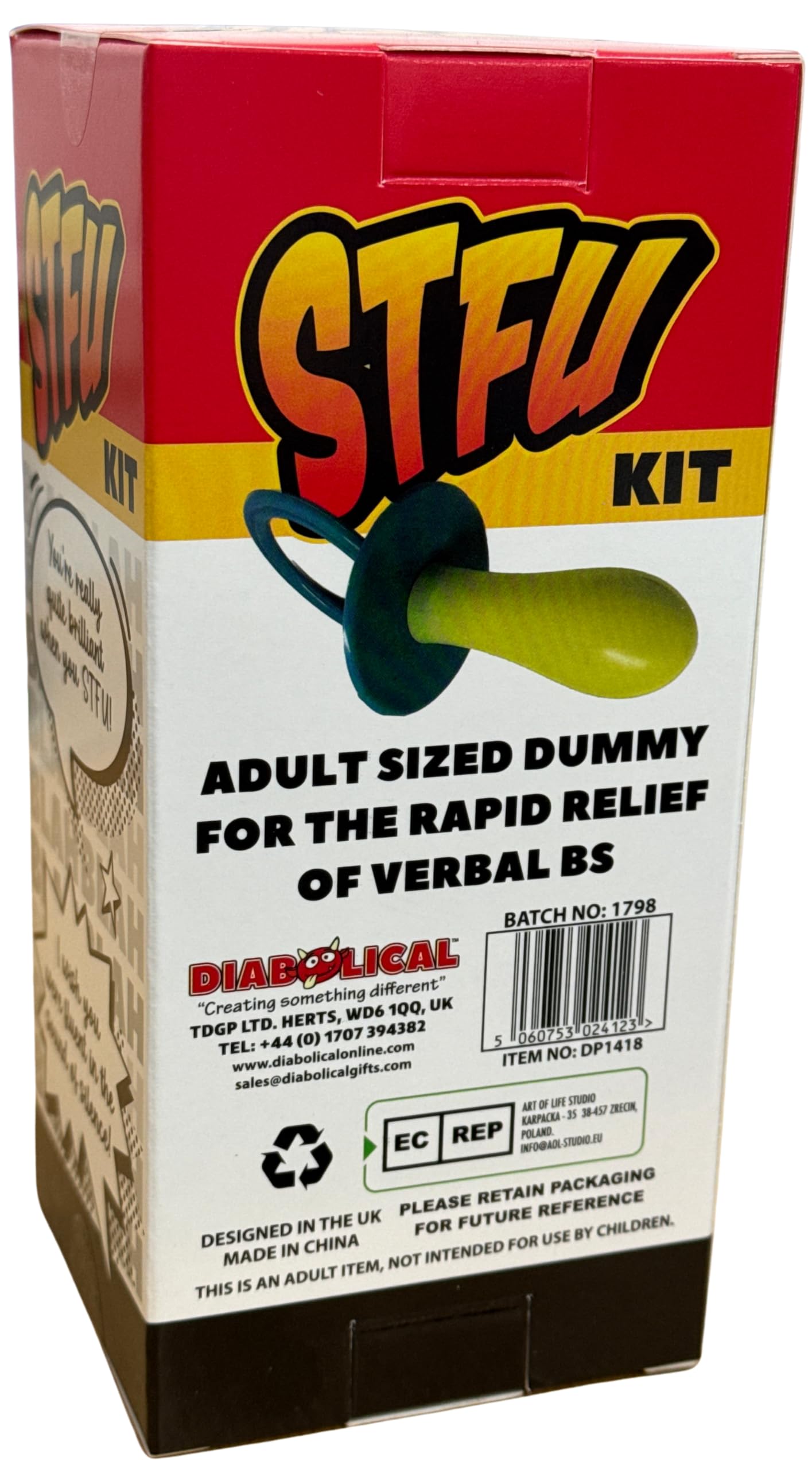 Diabolical DP1418 STFU Kit, Funny Secret Santa Gifts for Men Under 10 Pounds - Image 3