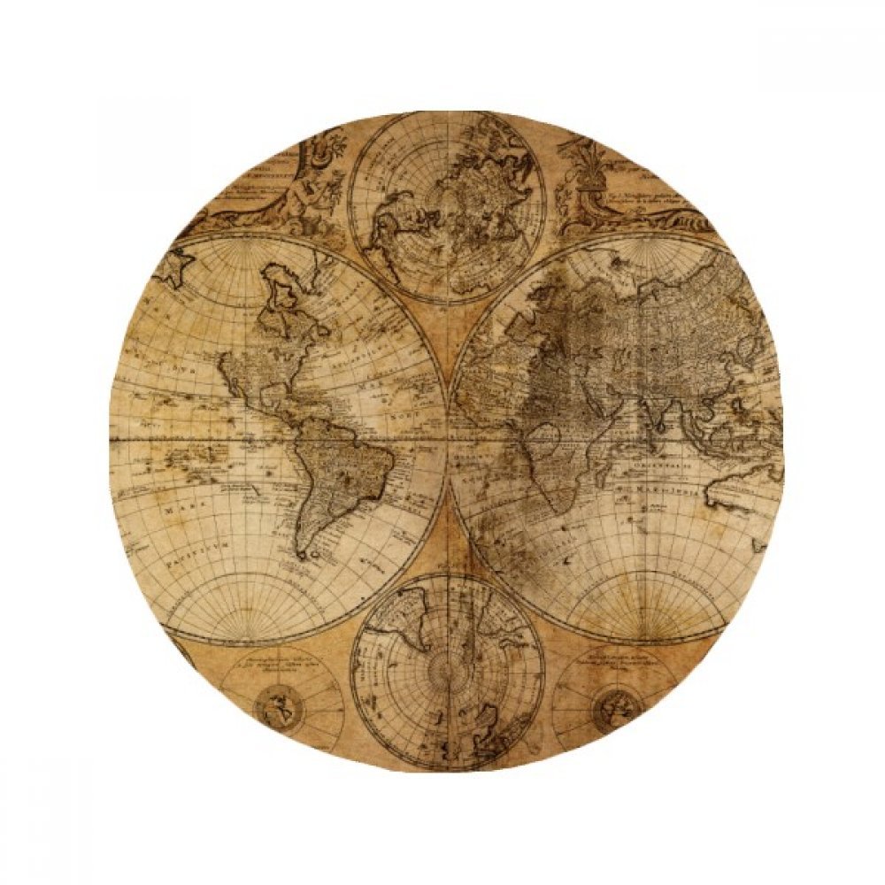 Tapis de bain carte du monde antidérapant rond 60x60 multicolore