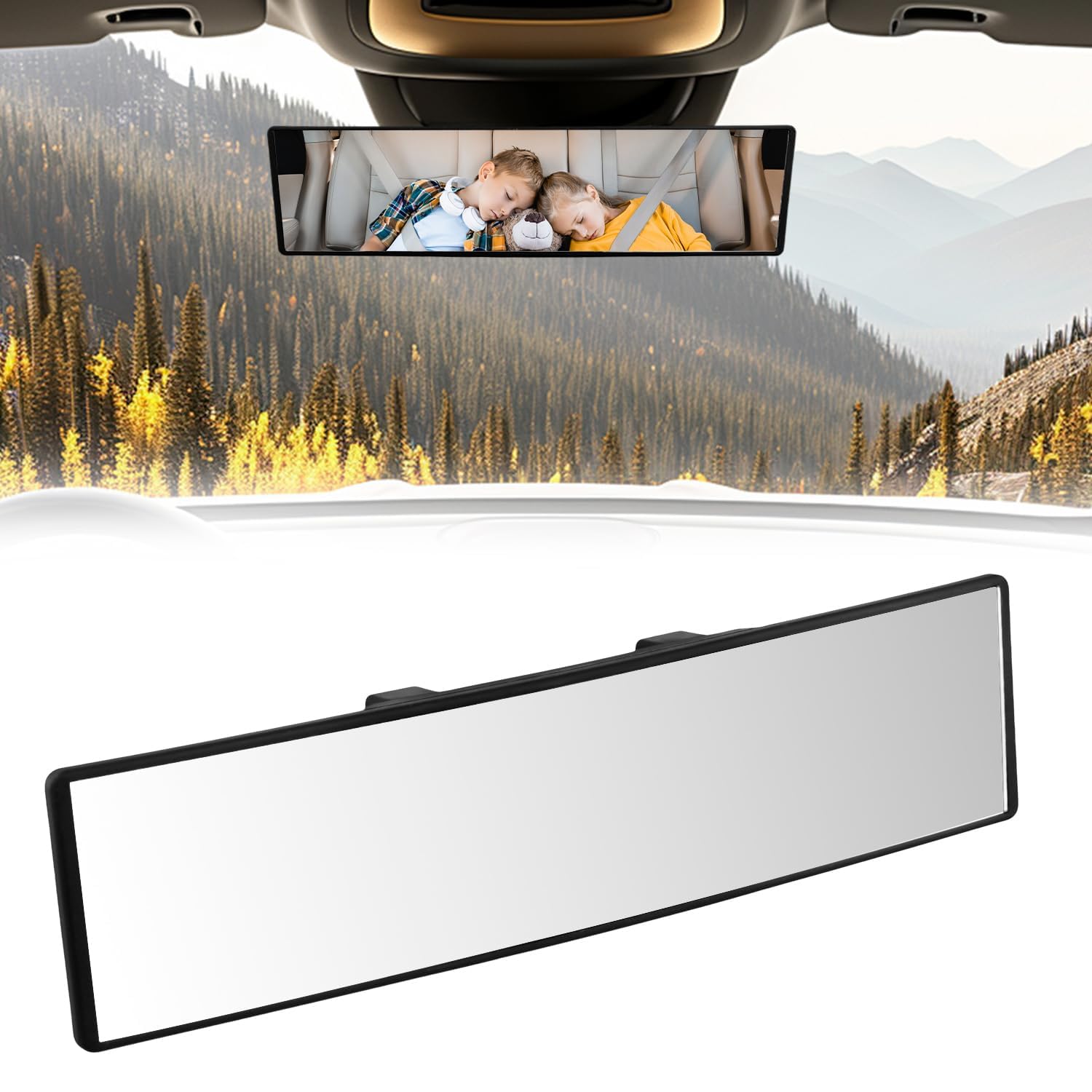 Rétroviseur intérieur panoramique pour Citroen AMI Electric 2020-2024, Miroir Grand Angle Haute définition Vision optimale sécurité et Confort de Conduite