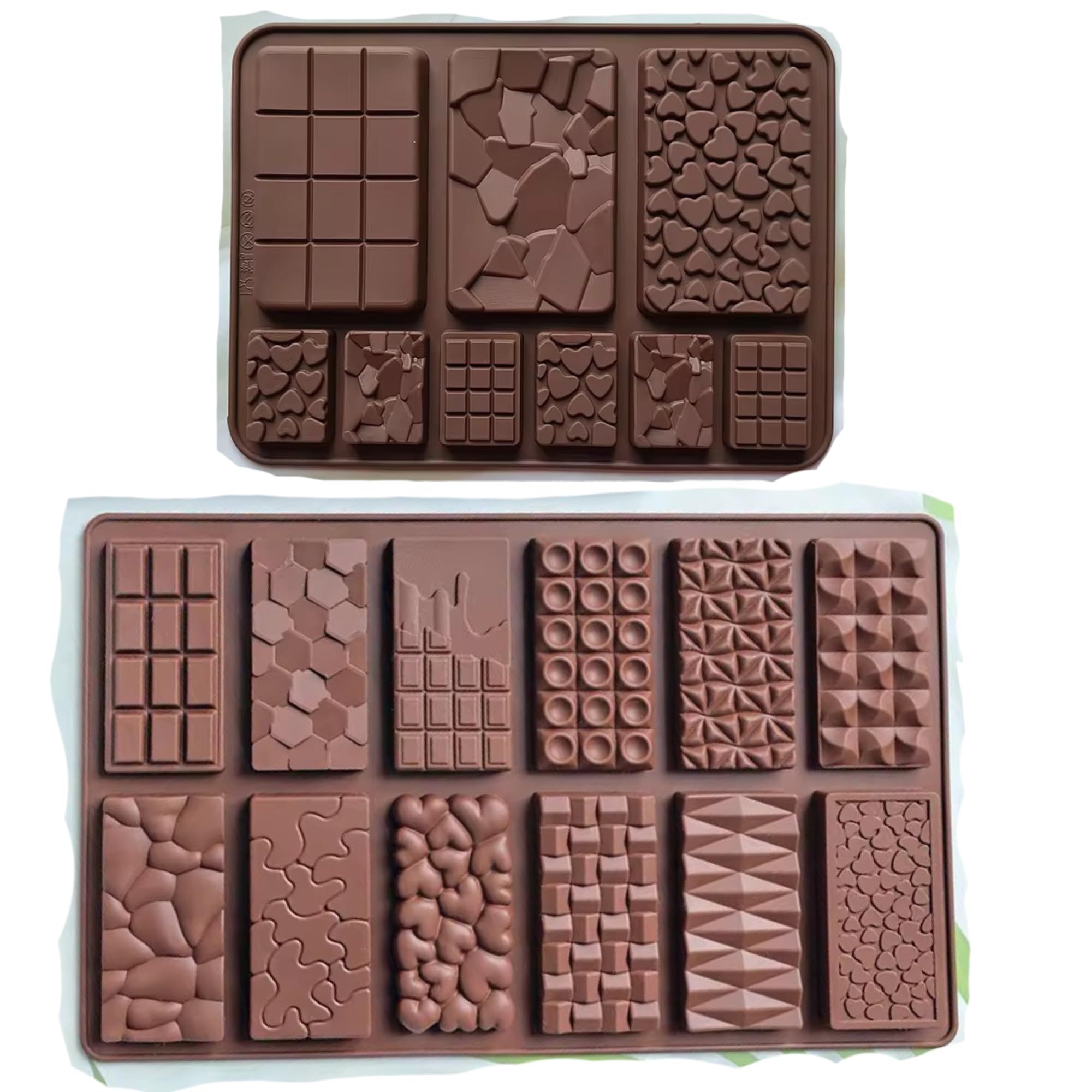 Chocolate & Kunafa Bar Mould Combo | Multiple Designs Silicone Mould for Protein Bar, Jelly, Candy, Mousse Cake Making-image-1