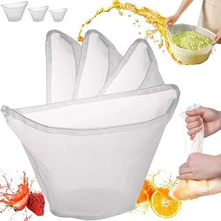 2026 Nylon Filter Bag, 13/15/19 In Bowl-Shaped Reusable Cheese Cloth Filters Bags for Dumpling Fillings, Food-Grade Nylon Filter Bag – Smooth Nut Milks, Juices & Easy Straining (3*L)