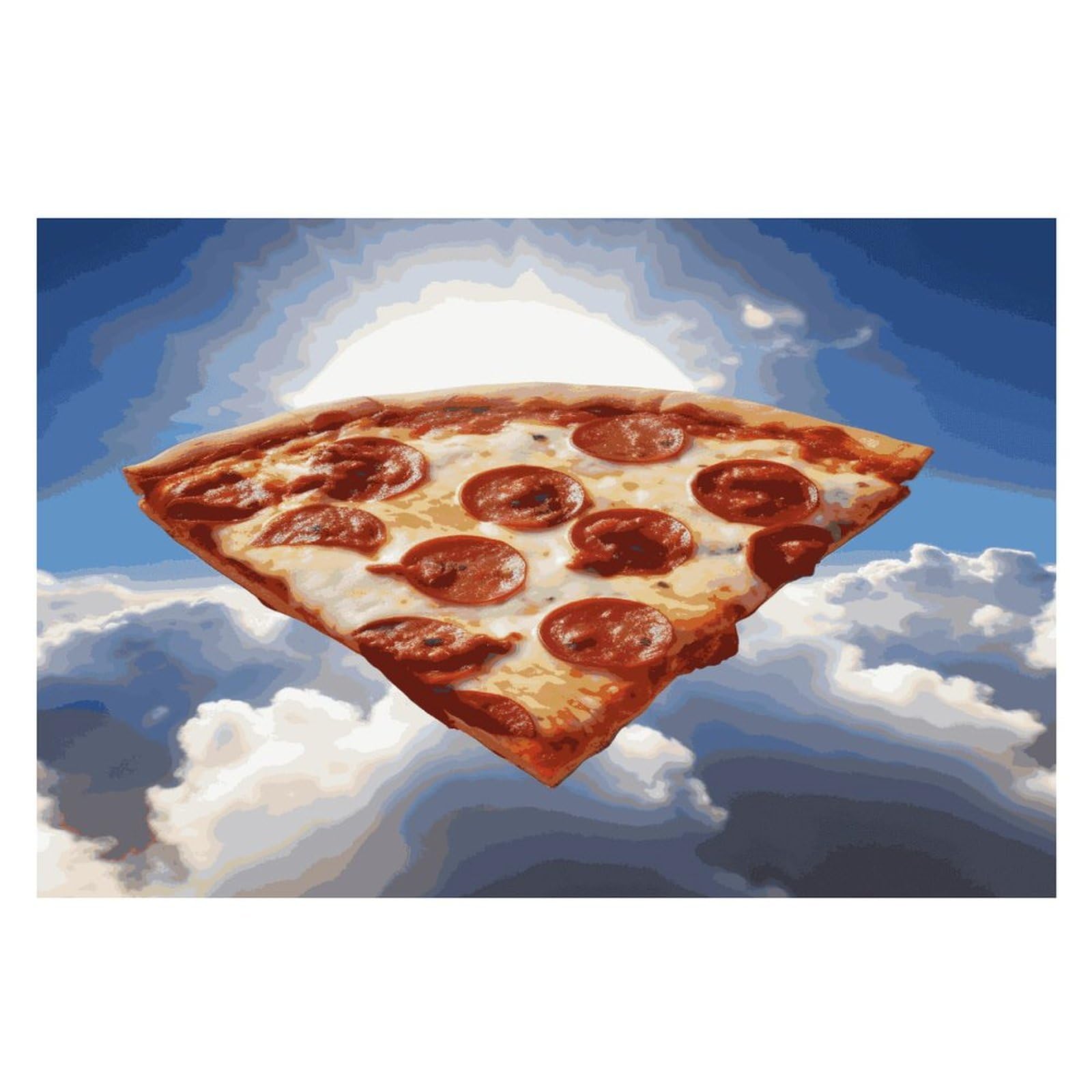 Pizza in The Sky Placemats Heat-Resistant Washable Place Mats Anti Slip Dining Table Place Mats Wipeable Dining Table Mats Kitchen Decoration Placemats 17.7’’×11.8’’