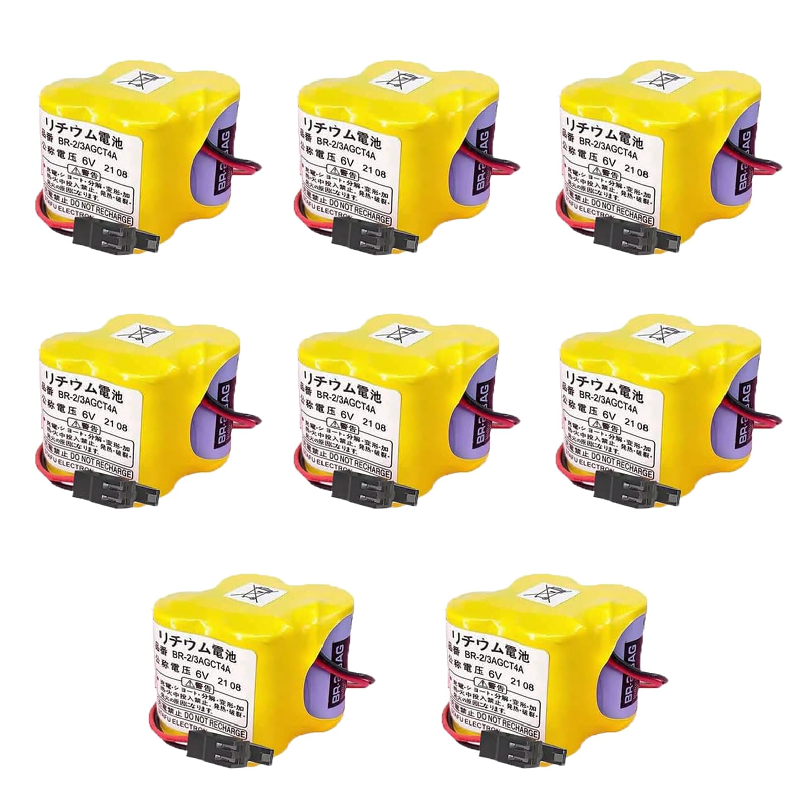 【8 Pack】 BR-2/3AGCT4A 6V Battery for FANUC A98L-0031-0025 Lithium Battery