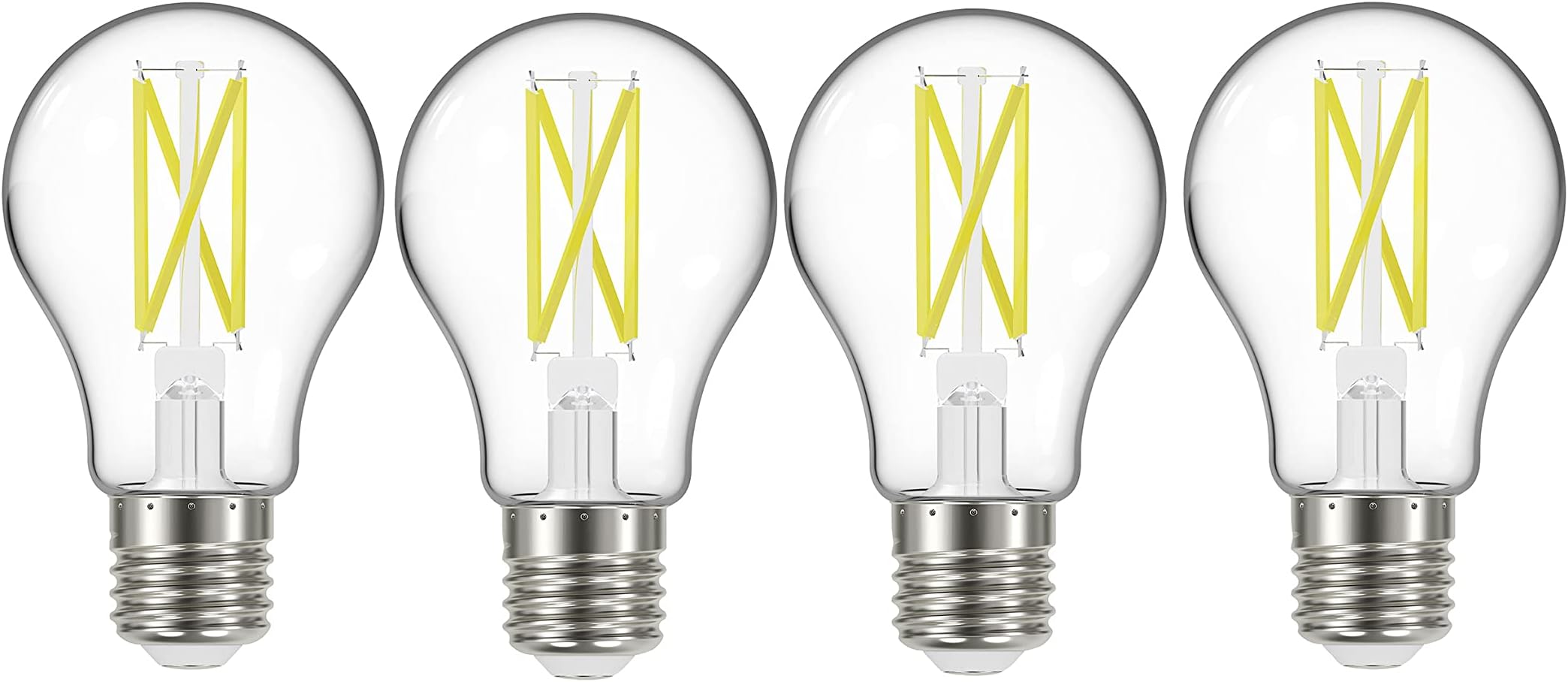 Satco S12437 A19 LED 4-Bulb Value Pack, 75W Replacement, 3000K, Clear