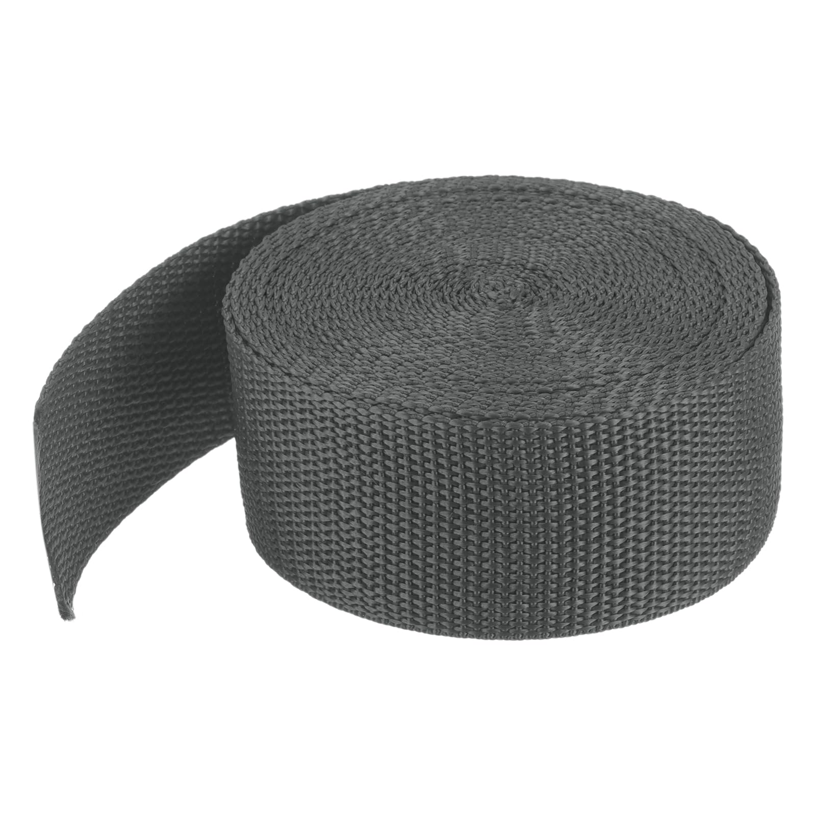 MECCANIXITY Lightweight Polypropylene Webbing Strap 1 1/2" 5 Yard Backpack Strapping Band Dark Grey for Outdoor Luggage Cargo Straps