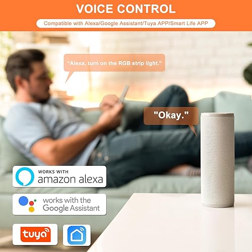 Miniatura 6 de Regulador de intensidad para tira de luz LED RGB COB, con aplicación, sincronización de música y control remoto IR para actualizar la tira de luces