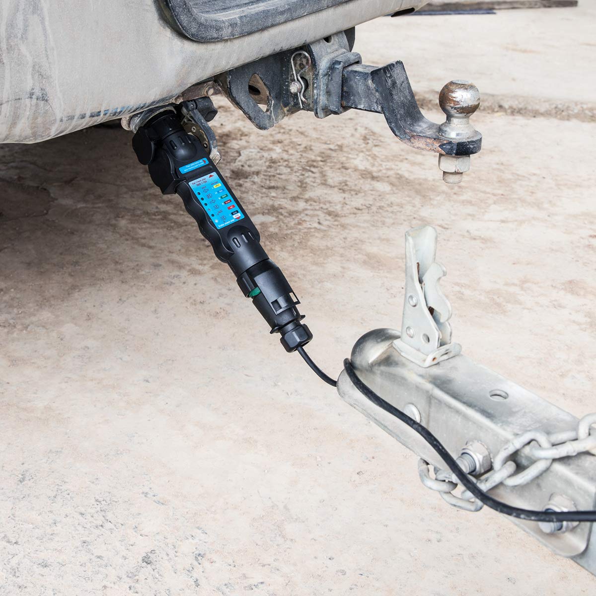 Navaris Comprobador de Luces para Remolque - Equipo para diagnóstico de tensión para Caravana Arrastre - Tester con 2X Adaptadores de 7 y 13 Pines