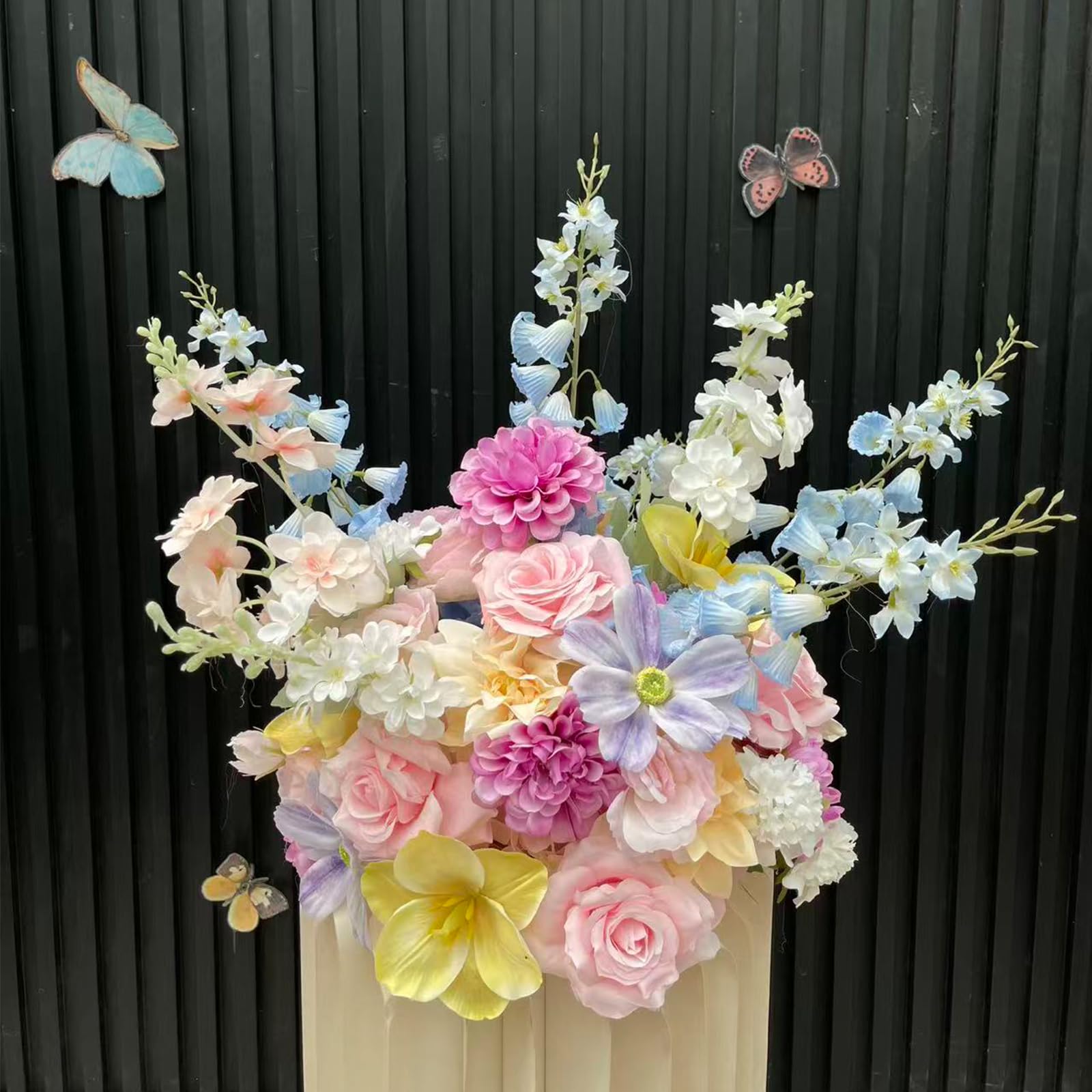 Artificial Flower Arrangement, Pastel Wedding Centerpiece for Home Decor (30cm)