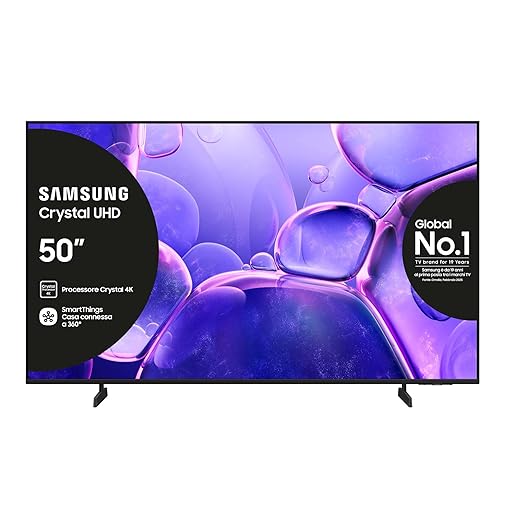Samsung Smart TV 50'' UE50U8090FUXZT Crystal UHD 4K, Crystal 4K Processor, HDR, Smart Experience, OTS Lite & Adaptive Sound, Metal Stream Design, 2025