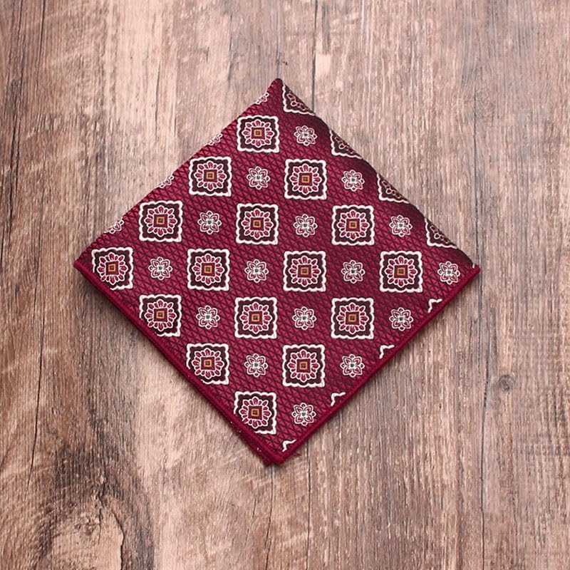 Men's Formal Business Wedding Suit Pocket Square Patterned Chestnut Handkerchief