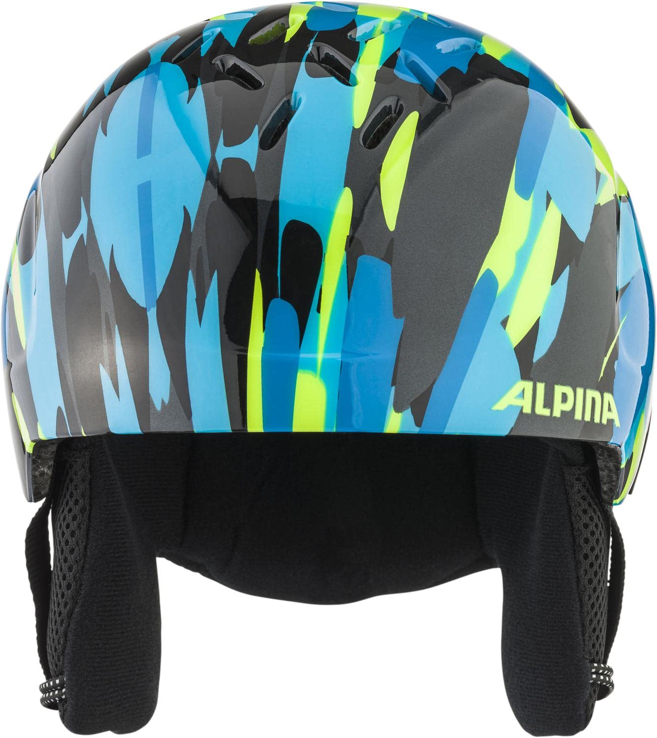ALPINA Unisexe - Enfants, PIZI Casque de Ski, Neon-Blue Green Gloss, 51-55 cm