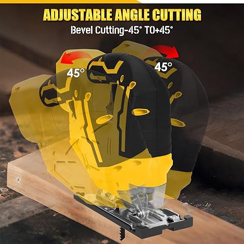 Miniatura 5 de Sierra de calar inalámbrica, herramienta de rompecabezas sin escobillas compatible con batería Dewalt de 20 V con luz de trabajo LED, cortes