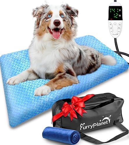 Almohadilla térmica mejorada para perros con 2 fundas y bolsa de almacenamiento 840D, almohadilla térmica eléctrica para mascotas de temperatura