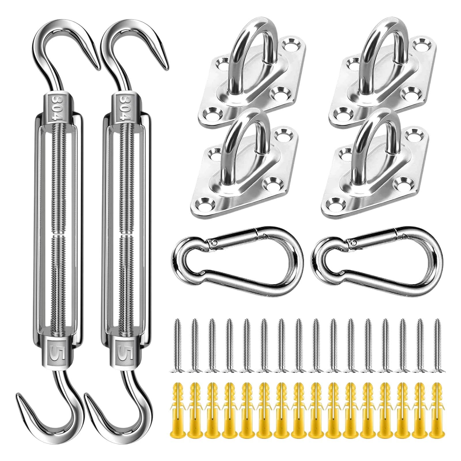 Befestigungsmaterial für Sonnensegel, Befestigungsmaterial für Sonnensegel | Überdachung,Outdoor-Sonnensegel-Montageset aus Edelstahl